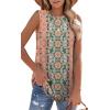 imageOFEEFAN High Neck Tank Tops for Women Loose Fit Sleeveless Top Summer Clothes Womens Tunic Tops to Wear with LeggingsPpink Green Pattern