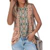 imageOFEEFAN High Neck Tank Tops for Women Loose Fit Sleeveless Top Summer Clothes Womens Tunic Tops to Wear with LeggingsPpink Green Pattern