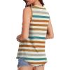 imageOFEEFAN High Neck Tank Tops for Women Loose Fit Sleeveless Top Summer Clothes Womens Tunic Tops to Wear with LeggingsPstripe Green Orange