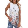 imageOFEEFAN High Neck Tank Tops for Women Loose Fit Sleeveless Top Summer Clothes Womens Tunic Tops to Wear with LeggingsPwhite Red Floral