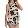 imageOFEEFAN High Neck Tank Tops for Women Loose Fit Sleeveless Top Summer Clothes Womens Tunic Tops to Wear with LeggingsQbeige Black Floral