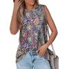 imageOFEEFAN High Neck Tank Tops for Women Loose Fit Sleeveless Top Summer Clothes Womens Tunic Tops to Wear with LeggingsQnavy Red Pattern