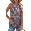 imageOFEEFAN High Neck Tank Tops for Women Loose Fit Sleeveless Top Summer Clothes Womens Tunic Tops to Wear with LeggingsQnavy Red Pattern