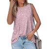 imageOFEEFAN High Neck Tank Tops for Women Loose Fit Sleeveless Top Summer Clothes Womens Tunic Tops to Wear with LeggingsQpink Dots