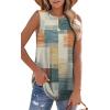 imageOFEEFAN High Neck Tank Tops for Women Loose Fit Sleeveless Top Summer Clothes Womens Tunic Tops to Wear with LeggingsQsquare Pattern