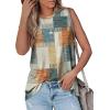 imageOFEEFAN High Neck Tank Tops for Women Loose Fit Sleeveless Top Summer Clothes Womens Tunic Tops to Wear with LeggingsQsquare Pattern
