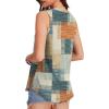 imageOFEEFAN High Neck Tank Tops for Women Loose Fit Sleeveless Top Summer Clothes Womens Tunic Tops to Wear with LeggingsQsquare Pattern