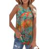 imageOFEEFAN High Neck Tank Tops for Women Loose Fit Sleeveless Top Summer Clothes Womens Tunic Tops to Wear with LeggingsQtropical Leaves