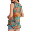 imageOFEEFAN High Neck Tank Tops for Women Loose Fit Sleeveless Top Summer Clothes Womens Tunic Tops to Wear with LeggingsQtropical Leaves