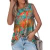 imageOFEEFAN High Neck Tank Tops for Women Loose Fit Sleeveless Top Summer Clothes Womens Tunic Tops to Wear with LeggingsQtropical Leaves