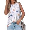 imageOFEEFAN High Neck Tank Tops for Women Loose Fit Sleeveless Top Summer Clothes Womens Tunic Tops to Wear with LeggingsQwhite Blue Floral