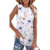imageOFEEFAN High Neck Tank Tops for Women Loose Fit Sleeveless Top Summer Clothes Womens Tunic Tops to Wear with LeggingsQwhite Blue Floral