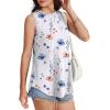 imageOFEEFAN High Neck Tank Tops for Women Loose Fit Sleeveless Top Summer Clothes Womens Tunic Tops to Wear with LeggingsQwhite Blue Floral