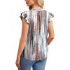 imageOFEEFAN Summer Tops for Women Button Down Blouses for Women Dressy Casual V Neck T Shirts Ruffle SleeveA Tiedye