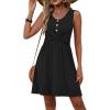 image:imageOFEEFAN Summer Dresses for Women Beach Fashion Sundresses Babydoll Dress Button Down Boho Dresses Cute CrossBlack