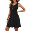 image:imageOFEEFAN Summer Dresses for Women Beach Fashion Sundresses Babydoll Dress Button Down Boho Dresses Cute CrossBlack