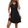image:imageOFEEFAN Summer Dresses for Women Beach Fashion Sundresses Babydoll Dress Button Down Boho Dresses Cute CrossBlack