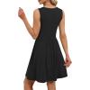image:imageOFEEFAN Summer Dresses for Women Beach Fashion Sundresses Babydoll Dress Button Down Boho Dresses Cute CrossBlack