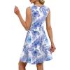 image:imageOFEEFAN Summer Dresses for Women Beach Fashion Sundresses Babydoll Dress Button Down Boho Dresses Cute CrossBlue Floral