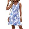 image:imageOFEEFAN Summer Dresses for Women Beach Fashion Sundresses Babydoll Dress Button Down Boho Dresses Cute CrossBlue Floral