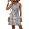 image:imageOFEEFAN Summer Dresses for Women Beach Fashion Sundresses Babydoll Dress Button Down Boho Dresses Cute CrossBlue Print