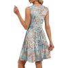 image:imageOFEEFAN Summer Dresses for Women Beach Fashion Sundresses Babydoll Dress Button Down Boho Dresses Cute CrossBlue Print