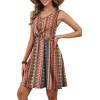 image:imageOFEEFAN Summer Dresses for Women Beach Fashion Sundresses Babydoll Dress Button Down Boho Dresses Cute CrossBoho Red
