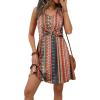 image:imageOFEEFAN Summer Dresses for Women Beach Fashion Sundresses Babydoll Dress Button Down Boho Dresses Cute CrossBoho Red