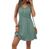 image:imageOFEEFAN Summer Dresses for Women Beach Fashion Sundresses Babydoll Dress Button Down Boho Dresses Cute CrossGreen