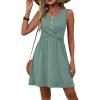 image:imageOFEEFAN Summer Dresses for Women Beach Fashion Sundresses Babydoll Dress Button Down Boho Dresses Cute CrossGreen