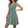 image:imageOFEEFAN Summer Dresses for Women Beach Fashion Sundresses Babydoll Dress Button Down Boho Dresses Cute CrossGreen