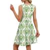 image:imageOFEEFAN Summer Dresses for Women Beach Fashion Sundresses Babydoll Dress Button Down Boho Dresses Cute CrossGreen Print