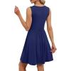 image:imageOFEEFAN Summer Dresses for Women Beach Fashion Sundresses Babydoll Dress Button Down Boho Dresses Cute CrossNavy Blue