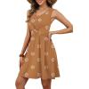 image:imageOFEEFAN Summer Dresses for Women Beach Fashion Sundresses Babydoll Dress Button Down Boho Dresses Cute CrossOrange Print