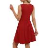 image:imageOFEEFAN Summer Dresses for Women Beach Fashion Sundresses Babydoll Dress Button Down Boho Dresses Cute CrossRed
