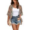 image:imageOFEEFAN Beach Cover Ups for Women 34 Length Sleeve Womens Tops Summer Cardigan Casual Blouses Loose FitColorful Boho