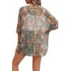 image:imageOFEEFAN Beach Cover Ups for Women 34 Length Sleeve Womens Tops Summer Cardigan Casual Blouses Loose FitColorful Boho